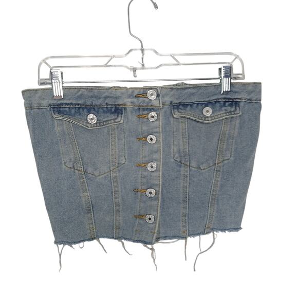 Jeans Y2K Denim Corset Crop Top Womens SM Britney Spears 90s Distressed Western - Picture 1 of 9